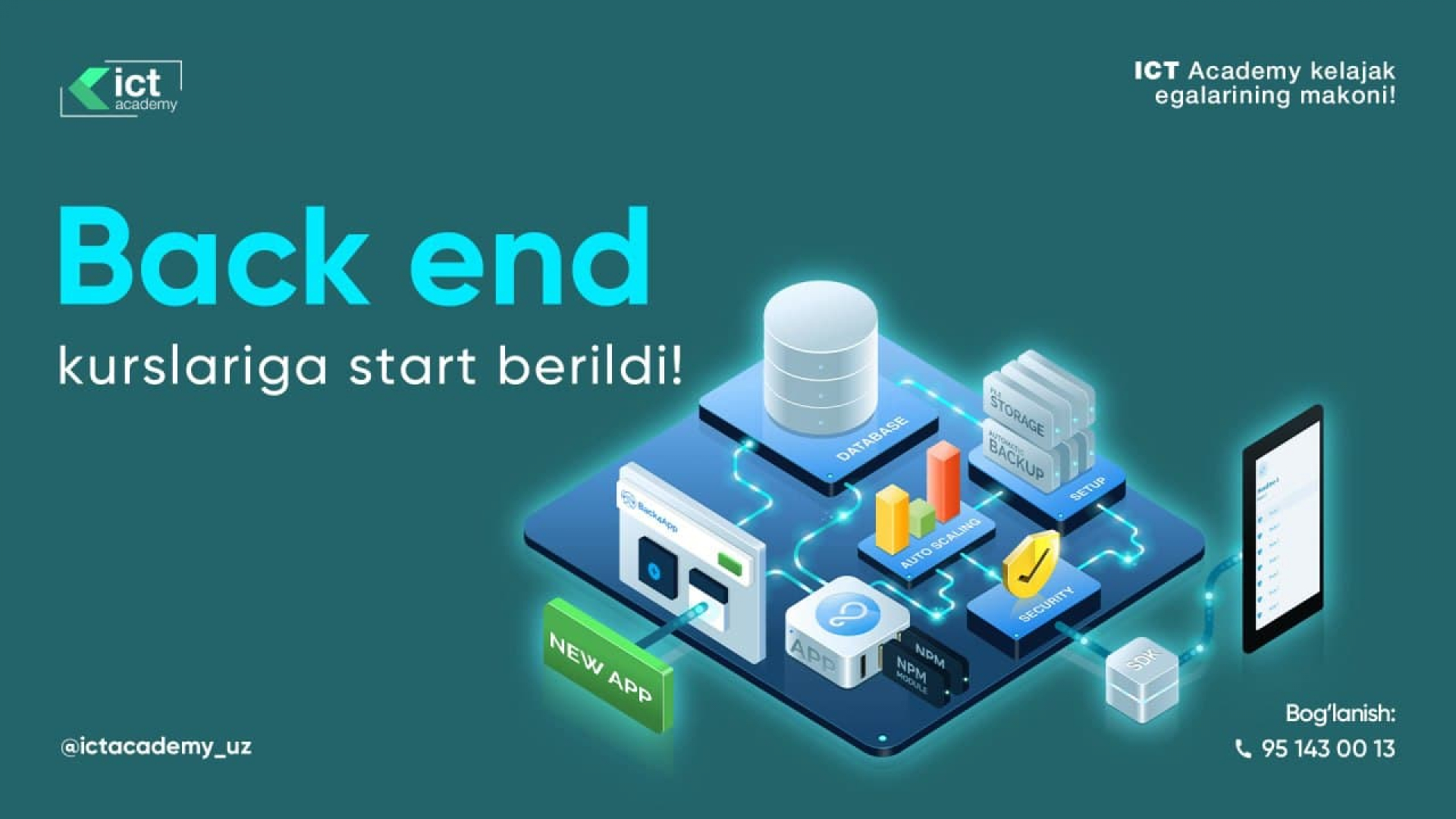 ICT Academy'dan Backend dasturlash kursida oʻqish uchun grant dasturi