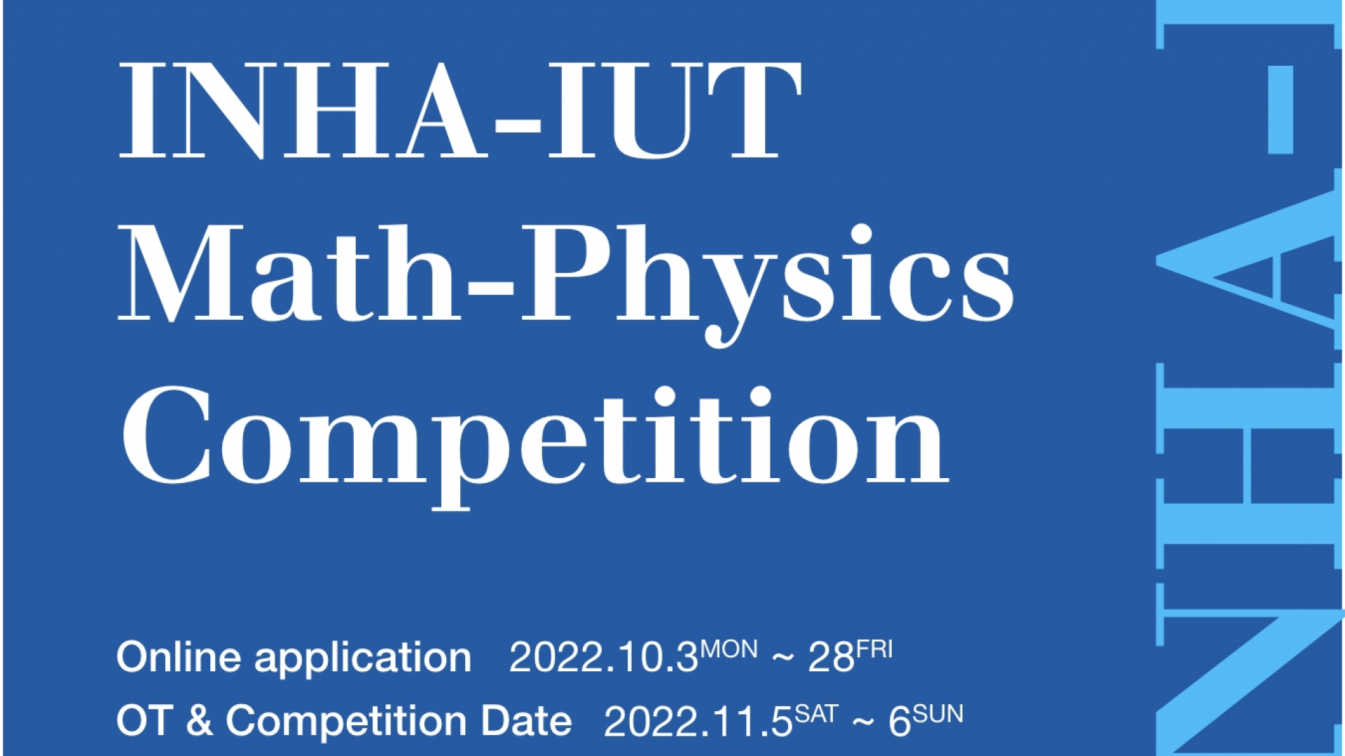 Yuqori sinfdagi maktab o'quvchilari uchun matematikva va fizikidan olimpiada. G'olib INHAda grant asosida o'qiydi!