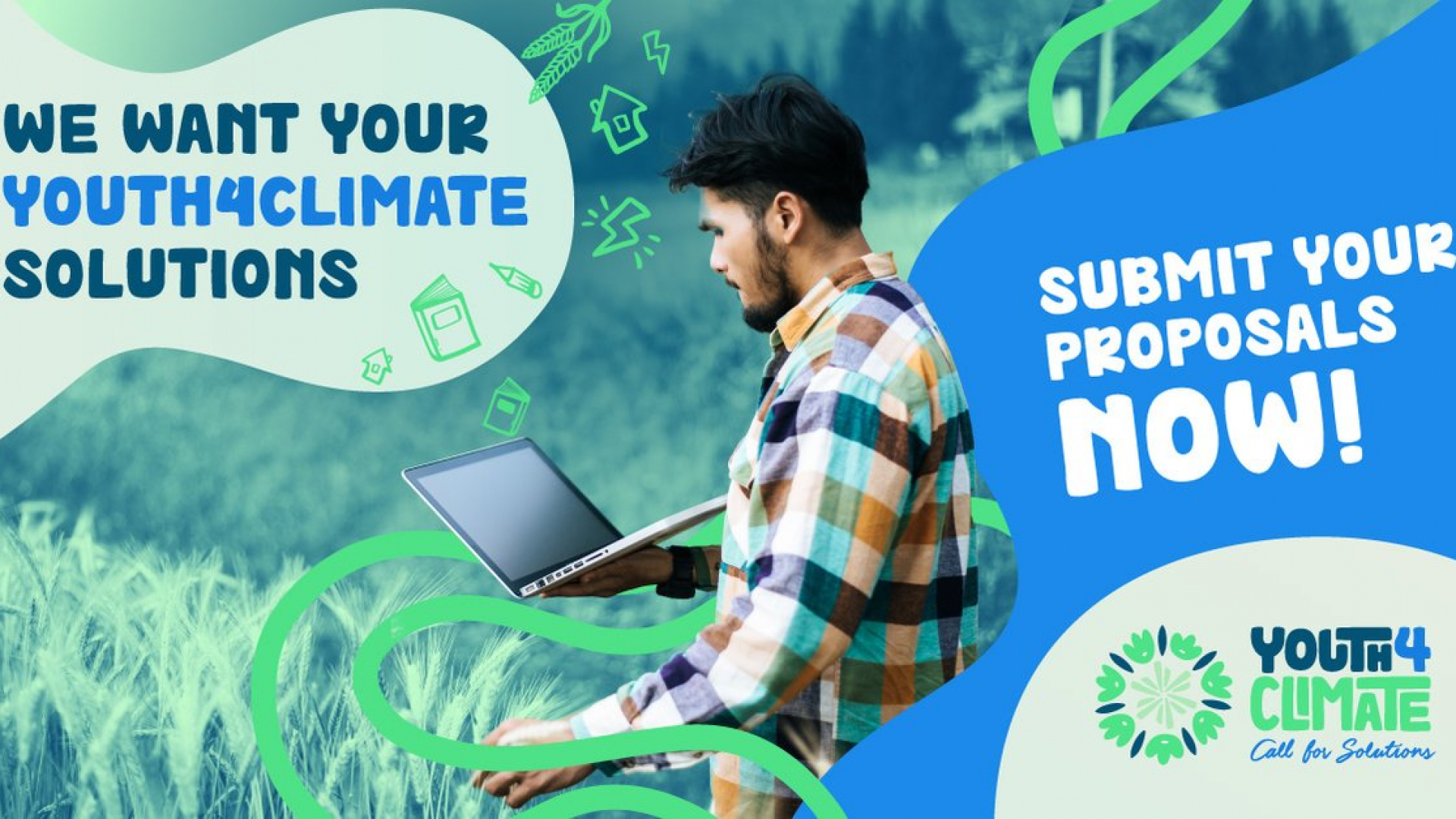 18-29 yoshlilar, tashkilotlar va startaplar uchun iqlim oʻzgarishi taʼsiriga yechim taklif etuvchi gʻoyalar tanlovi — Youth4Climate Solutions