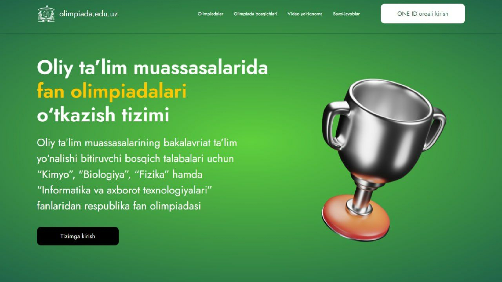 Bitiruvchi bakalavrlar uchun kimyo, biologiya, fizika hamda informatika va axborot texnologiyalari fanlaridan respublika fan olimpiadasi