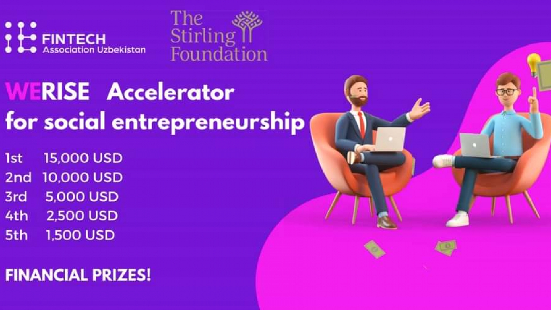 Oʻz biznesini rivojlantirmoqchi boʻlgan yoshlar uchun WeRISE Business Accelerator ijtimoiy tadbirkorlik dasturi. Umumiy mukofot qiymati — $34,000!