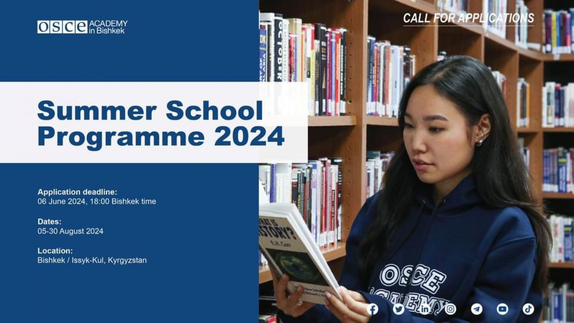 OSCE akademiyasi tomonidan talabalar uchun Bishkek va Issiqko’lda barcha xarajatlari qoplanadigan 4 haftalik yozgi maktab